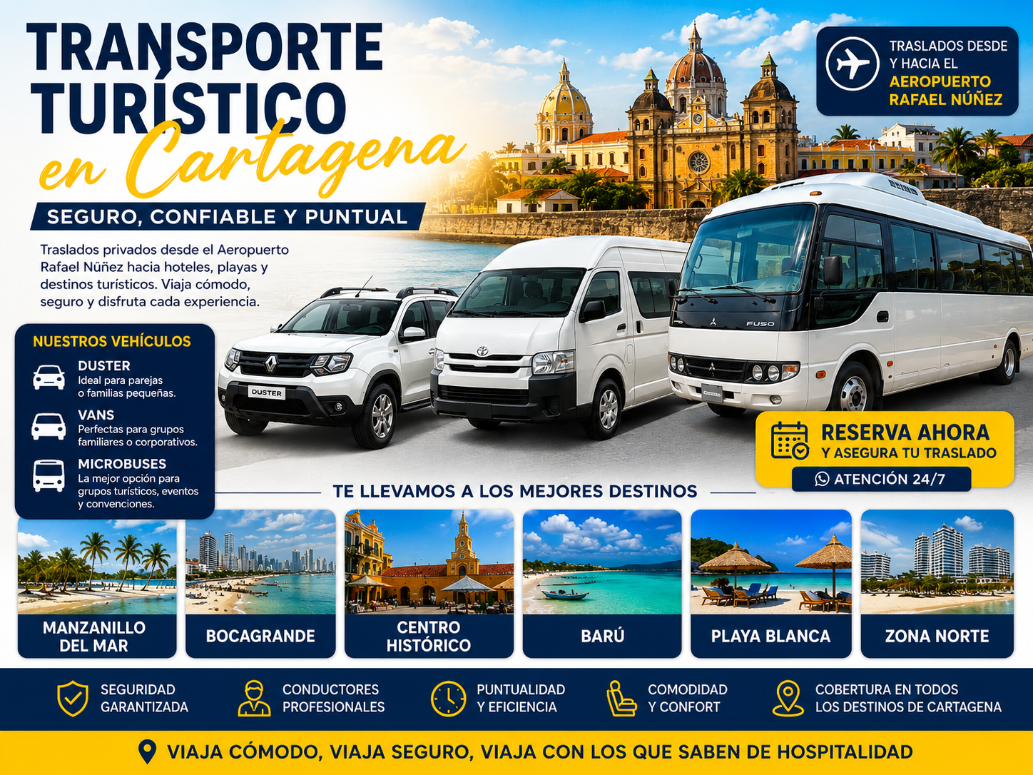 Transporte Turístico Seguro y Confiable en Cartagena: La Mejor Opción para tus Traslados y Recorridos.
